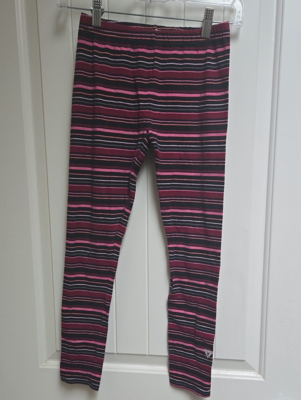 Spirit Of Movement Striped Pink and Black Girls' Leggings - Kids Bottoms